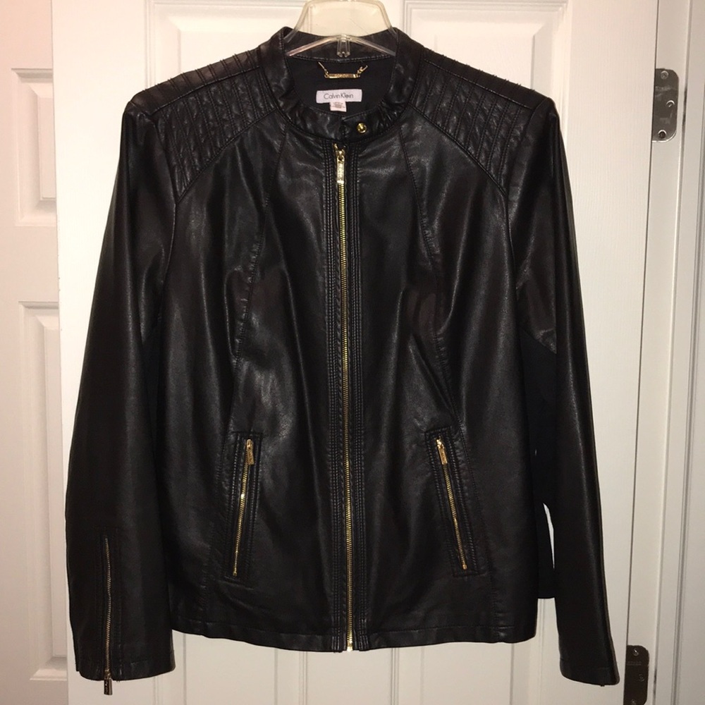 Calvin Klein faux leather coat size 2x